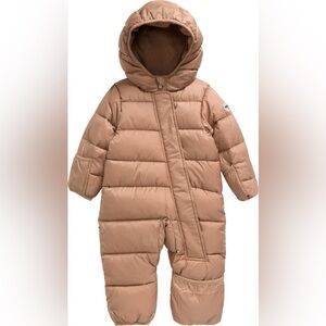 MILES THE LABEL Hooded Quilted Bunting Water Repellent Snowsuit in Sand 6 Months